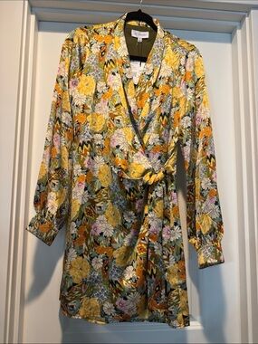 Lost + Wander Olive Multi Floral Mini Dress
